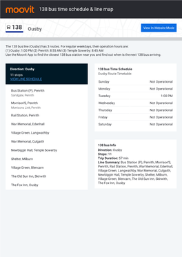 138 Bus Time Schedule & Line Route