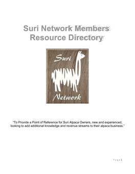 Suri Network Members Resource Directory