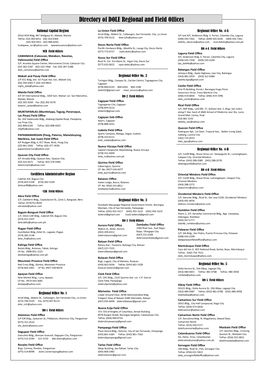 Directory of DOLE Regional and Field Offices