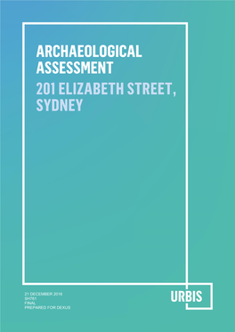 Archaeological Assessment 201 Elizabeth Street, Sydney