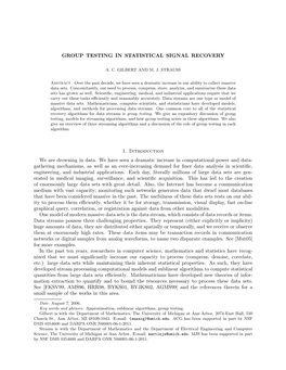 Group Testing in Statistical Signal Recovery