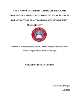 Addis Ababa University, Graduate Programs