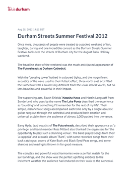 Durham Streets Summer Festival 2012