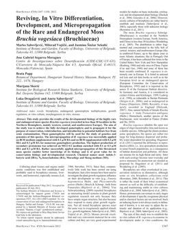 Reviving, in Vitro Differentiation, Development, And