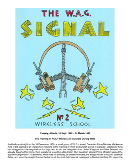 14 March 1945 the Training of RCAF Wireless Air Gunners During WWII