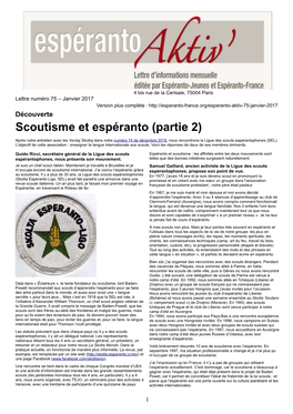 Scoutisme Et Espéranto (Partie 2)