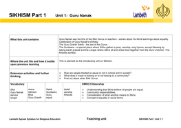 SIKHISM Part 1 Unit 1: Guru Nanak