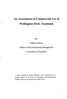 An Assessment of Commercial Use of Wellington Park, Tasmania