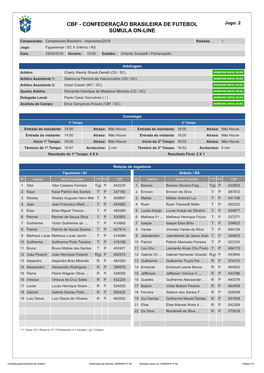 Confederação Brasileira De Futebol Súmula On-Line