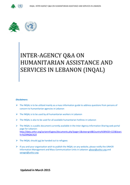 Inter-Agency Q&A on Humanitarian
