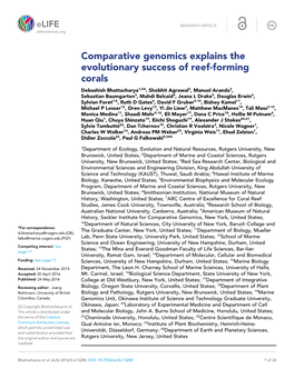 Comparative Genomics Explains the Evolutionary Success of Reef