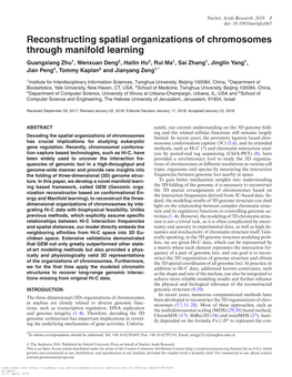 Reconstructing Spatial Organizations of Chromosomes Through Manifold Learning