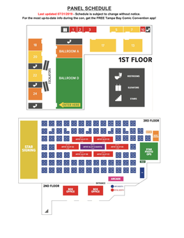 PANEL SCHEDULE Last Updated 07/31/2019 - Schedule Is Subject to Change Without Notice