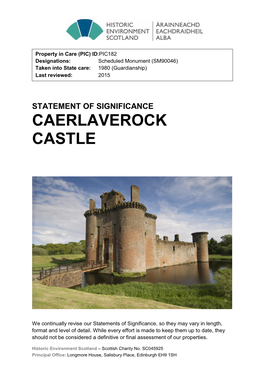 Caerlaverock Castle Statement of Significance