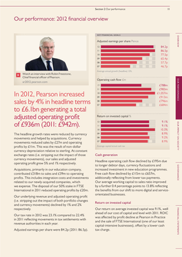 In 2012, Pearson Increased Sales by 4% in Headline Terms to £6.1Bn