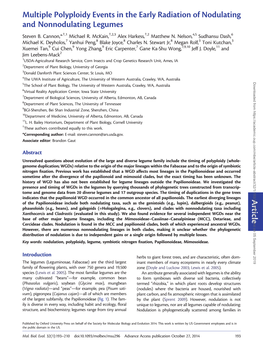 Article Multiple Polyploidy Events in the Early Radiation of Nodulating