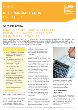 Key Financial Ratios Fact Sheet