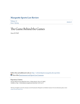 The Game Behind the Games, 12 Marq