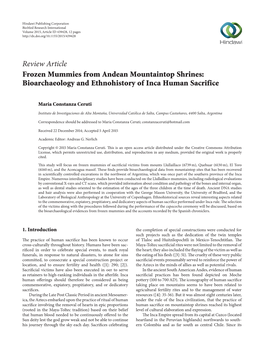 Bioarchaeology and Ethnohistory of Inca Human Sacrifice