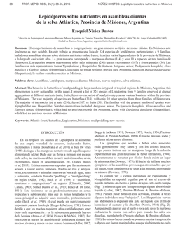 Lepidópteros Sobre Nutrientes En Asambleas Diurnas De La Selva Atlántica, Provincia De Misiones, Argentina