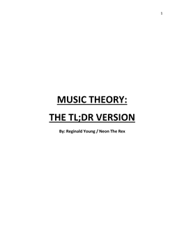 Music Theory; the TL;DR Version