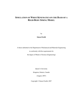 Simulation of Wrist Kinematics on the Basis of a Rigid Body Spring Model