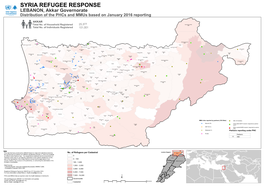 SYRIA REFUGEE RESPONSE LEBANON, Akkar Governorate Distribution of the Phcs and Mmus Based on January 2016 Reporting