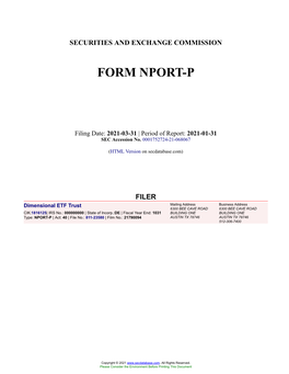 Dimensional ETF Trust Form NPORT-P Filed 2021-03-31
