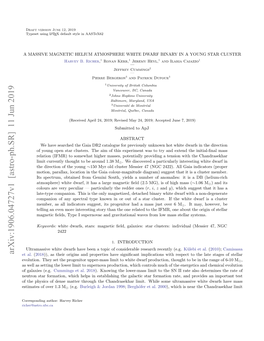 Arxiv:1906.04727V1 [Astro-Ph.SR] 11 Jun 2019