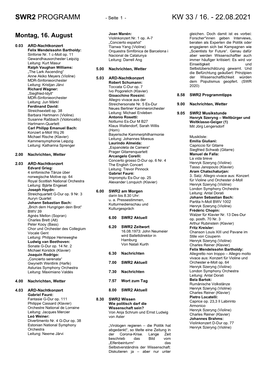 Swr2 Programm Kw 33