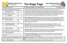 Ohio State Buckeyes (21-7, 10-5 B1G) (22-6, 13-2 B1G) 22 the Rage Page 8 Volume XVII Issue XV the Official Newsletter of the Maize Rage 18 February 2018