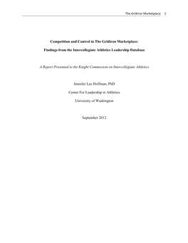 Competition and Control in the Gridiron Marketplace: Findings From