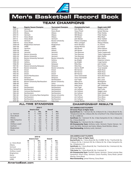 Men's Basketball Record Book