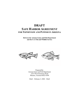 Safe Harbor Agreement for Topminnow and Pupfish in Arizona