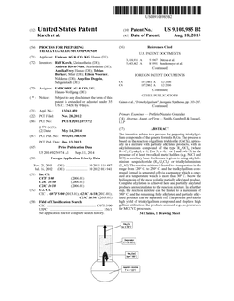 (12) United States Patent (10) Patent No.: US 9,108,985 B2 Karch Et Al