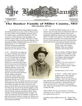 The Bunker Families Were Early Settlers in Missouri Near the Town Of