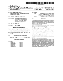 (12) Patent Application Publication (10) Pub. No.: US 2015/0024048A1 Hemmingsen Et Al