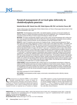 Surgical Management of Cervical Spine Deformity in Chondrodysplasia Punctata