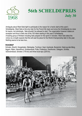 56Th SCHELDEPRIJS July 30