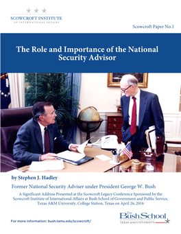 The Role and Importance of the National Security Advisor