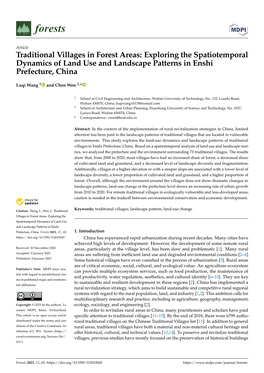 Traditional Villages in Forest Areas: Exploring the Spatiotemporal Dynamics of Land Use and Landscape Patterns in Enshi Prefecture, China