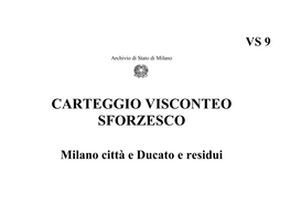 Carteggio Visconteo Sforzesco