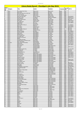 Library Books Record Sept 2015.Xlsx