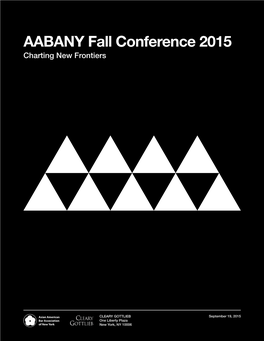 AABANY Fall Conference 2015 Charting New Frontiers
