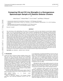 Comparing CN and CH Line Strengths in a Homogeneous Spectroscopic