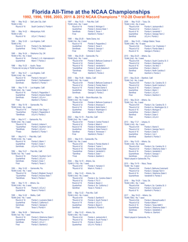 Florida All-Time at the NCAA Championships