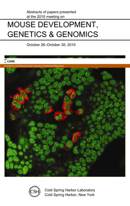 Mouse Development, Genetics & Genomics