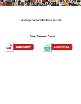 Handicap Car Modifications in Delhi