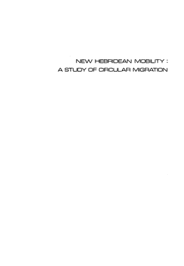 New Hebridean Mobility : a Study of Circular Migration