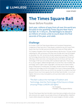 The Times Square Ball Never Before Possible